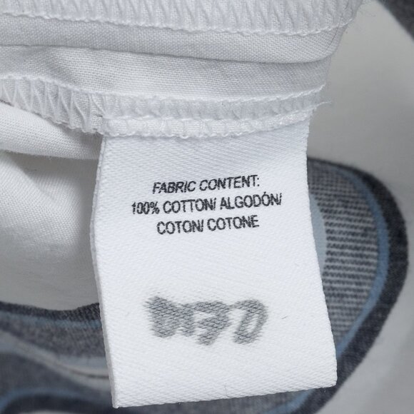 Derek Lam White Cotton Button Down w/ Blue Striped Panels - Picture 9 of 10